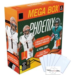 2025 Phoenix Football NFL Mega Box with 42 Total Trading Cards + 6 Toploaders and StreetCards Magnet! in Kuwait