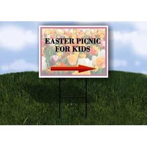 نزهة عيد الفصح للأطفال، زهور الربيع، زهور التوليب، أسهم اتجاهية، إطار مزدوج الجوانب، مقاس 23 × 23 بوصة. in Kuwait