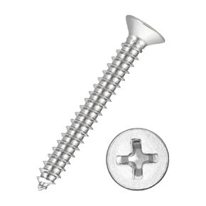 50 قطعة من مسامير الخشب ذات الرأس المسطح من فيليبس - [#10x1-1/2] 316 من الفولاذ المقاوم للصدأ، براغي ذاتية اللصق لتجميع الأثاث، زخرفة داخلية، بناء خارجي، فضي in Kuwait