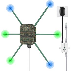 موسع واي فاي خارجي WAVLINK AC1200، معزز واي فاي لاسلكي طويل المدى 2026 مع PoE، ثنائي النطاق، 4 × 7dBi هوائيات عالية الكسب، يدعم أوضاع الشبكة/AP/مكرر، IP65 مقاوم للطقس، متوافق مع Starlink in Kuwait