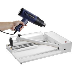 آلة تغليف الانكماش مع مسدس تسخين الانكماش، وسرعة قابلة للتعديل ومسدس حراري، لتحقيق التعبئة والتغليف والختم الفعال. in Kuwait