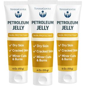 White Petroleum Jelly for Baby and Adults - 4 oz of Petrolatum Ointment Skin Protectant - Good for Dry and Cracked Skin and Minor Scrapes, Cuts, and Burns in Kuwait