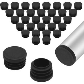 32 قطعة من أغطية نهاية الأنابيب المستديرة مقاس 1 بوصة، أغطية طرفية بلاستيكية تُدخل قابسًا نهائيًا لأرجل الكرسي، وعمود الأنابيب، وأرجل الطاولة (أسود، 25 × 25 مم) in Kuwait