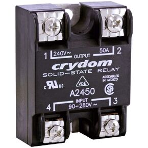 CRYDOM A2450 280 V RMS الحد الأقصى للحمل، 50 A RMS، SCR، مرحل الحالة الصلبة، التركيب السطحي، Zero Cross in Kuwait