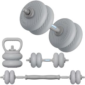 Adjustable Dumbbell Set 13LB/18LB/22LB/35LB, 4-in-1 Soft Shell Weight Set with Connector, Converts to Barbell & Kettlebell, Strength Training Equipment for Home Gym, Ideal for Women & Beginners in Saudi Arabia