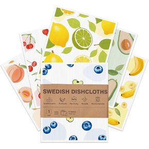 Swedish Dishcloths for Kitchen, 6 Pack, Reusable Paper Towels Washable,Super Absorbent, Fast Dry Cleaning Cloths,Non-Scratch, No Odor, Biodegradable Cleaning Cloths. in Kuwait