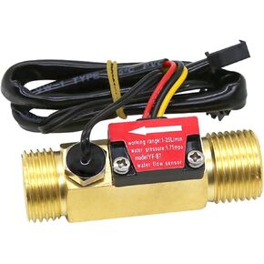 مفتاح مستشعر تدفق المياه 1/2 بوصة 3/4 بوصة مع كشف درجة الحرارة لمستشعر السائل مقياس تدفق النحاس (1/2 بوصة) in Kuwait