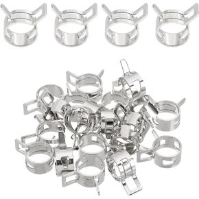 مشابك خرطوم شريط زنبركي من باتيكل، 20 قطعة لـ 10.8-11.9 مم OD 0.4 بوصة (10 مم) أنبوب مشبك زنبركي من الصلب المنغنيز لخط الوقود من السيليكون خرطوم هواء فراغ أنبوب مياه، فضي in Kuwait