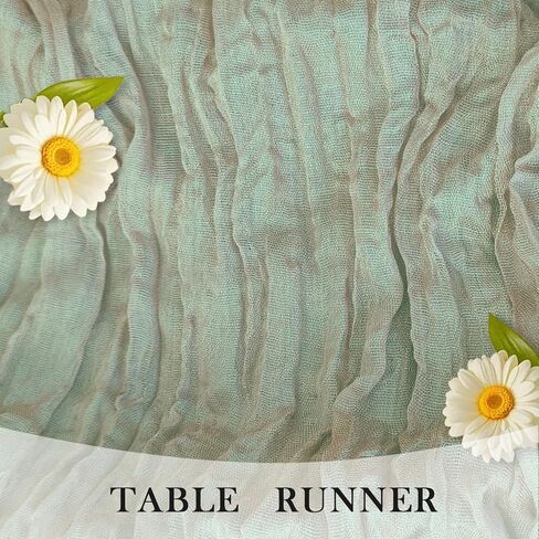 3 Pack Sage Green Cheesecloth Table Runner -17×120 Inch Gauze 10 FT Long Cheese Cloth Table Runners for Bridal Wedding Party Baby Shower Holiday Birthday Home Easter Decor in Saudi Arabia