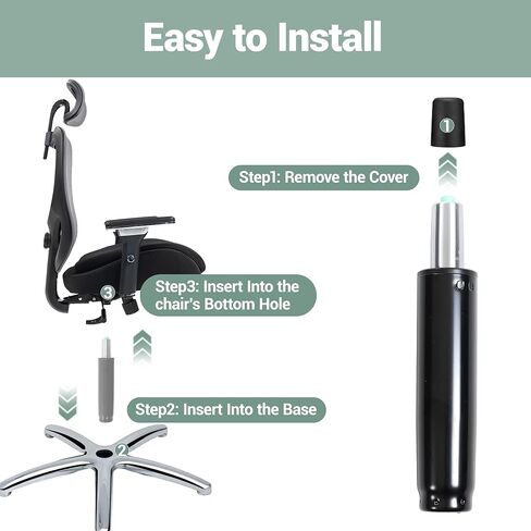 10.2" - 14.2" Office Chair Cylinder Replacement - Heavy Duty Class 4 Gas Lift with 4-Inch Height Adjustment, Universal Fit for Most Office & Gaming Chairs in Kuwait