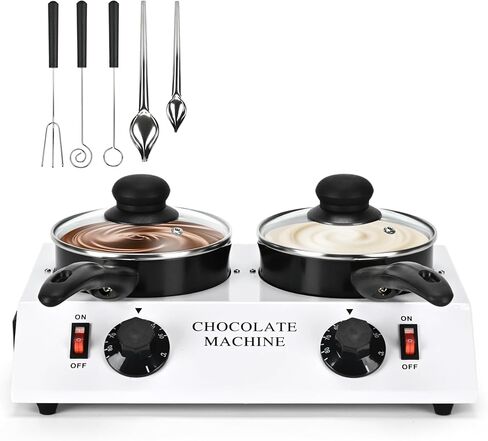 2026 Upgrade Chocolate Melting Machine, 1L Chocolate Melting Pot with Candy Dipping Tools,Electric Chocolate Tempering Machine for Chocolate,Candy,Butter Making Warming Coffee Milk Wine (40W, 110V) in Saudi Arabia