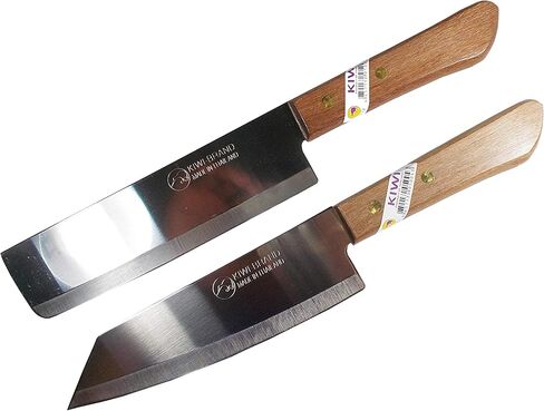KIWI Knife Cook Utility Knives Cutlery Steak Wood Handle Kitchen Tool Sharp Blade 6.5" Stainless Steel 1 set (2 Pcs) (No.171,172) in Saudi Arabia