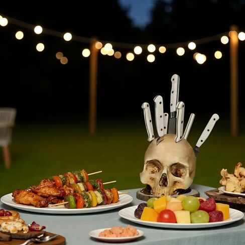 Skull Knife Holder for Storage, Funny Skeleton Knife Holder, Creative Horror Storage Head Rack, Skeleton Knife Stand for a Scary Party. in Saudi Arabia