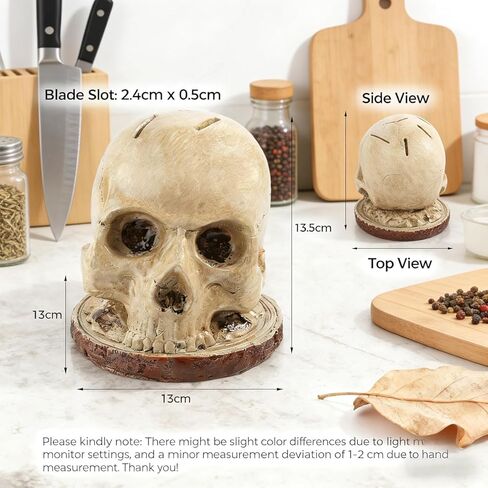 Skull Knife Holder for Storage, Funny Skeleton Knife Holder, Creative Horror Storage Head Rack, Skeleton Knife Stand for a Scary Party. in Saudi Arabia