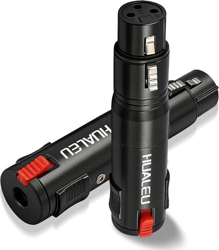 Lockable 1/4 TRS Female to 3Pin XLR Female Audio Adapter, Balance 6.35mm to XLR Adapter for Microphones, Mixing Consoles, and Power amplifiers-2 Pack-Black in Saudi Arabia