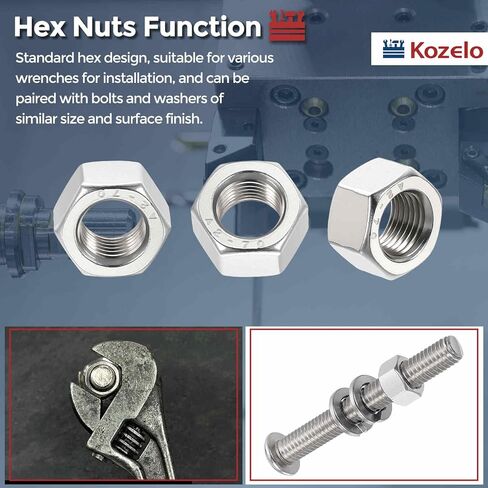 مجموعة متنوعة من صواميل سداسية 300 قطعة - [M1 M1.2 M1.4 M1.6 M2 M2.5 M3 M3.5] 304 الفولاذ المقاوم للصدأ 18-8 (A2-70) مجموعة صواميل الأجهزة للإصلاح والتجميع الميكانيكي، فضي in Kuwait