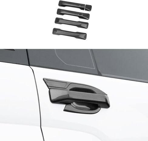 ABS Car Exterior Door Handle Cover Set Outside Door Handle Cover Compatible with Hyundai Santa Fe 2024-2025 Accessories【Touch Version】 (Gloss Black Style) in Saudi Arabia