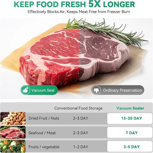 8" x 12" 100 Vacuum Sealer Bags Commercial Grade PreCut Bag Great for Storage, Meal Prep or Sous Vide in Kuwait