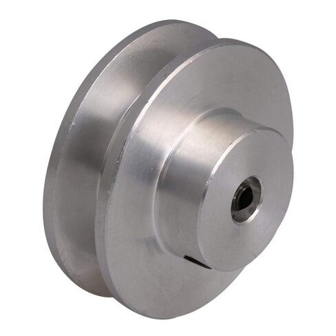Silver Aluminum Alloy V-Shape Groove Pulley for Motor Shaft 3-5mm PU Round Type Belt 31x15x5mm in Saudi Arabia