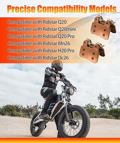 قطعتان من وسادات فرامل الدراجة الإلكترونية الأمامية/الخلفية المتوافقة مع Ridstar Q20، Q20mini، Q20 Pro، H20 Pro، Mn26، Dc26 in Kuwait