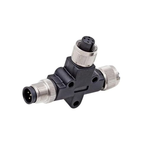 M12 Sensor Connector Three-Way Pipe Conversion Male Female 4pin 5pin 8pin 1Pcs(5 pin) in Saudi Arabia