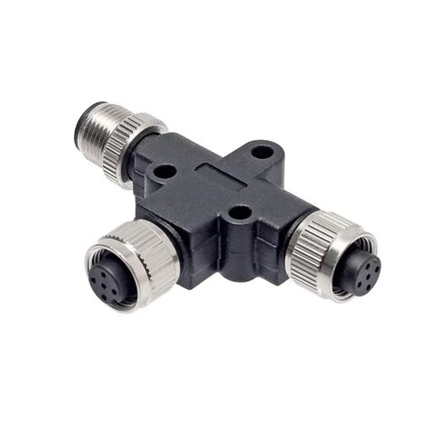 M12 Sensor Connector Three-Way Pipe Conversion Male Female 4pin 5pin 8pin 1Pcs(5 pin) in Saudi Arabia