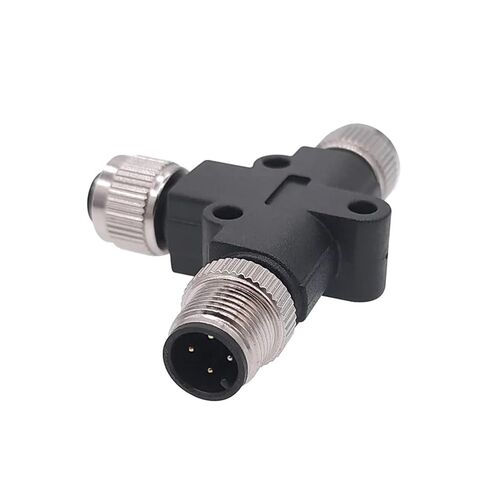 M12 Sensor Connector Three-Way Pipe Conversion Male Female 4pin 5pin 8pin 1Pcs(5 pin) in Saudi Arabia