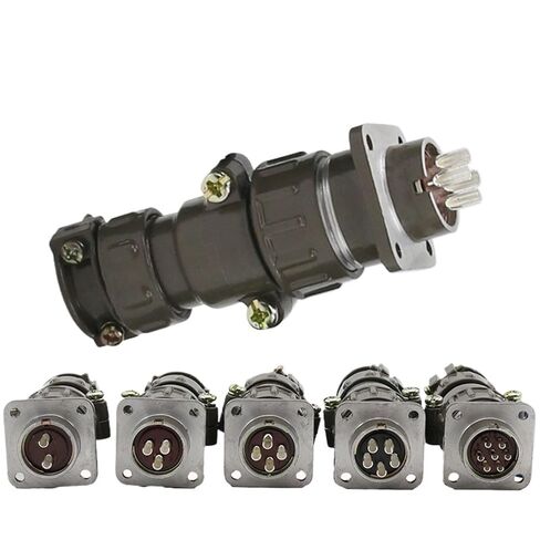 Aviation Socket Round Connector P20 2.3.4.5.7 Core Pins Interface Diameter 20MM 1Pcs(5 core) in Kuwait