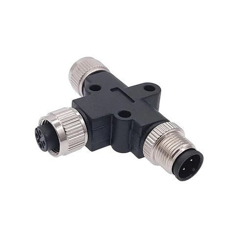 M12 Sensor Connector Three-Way Pipe Conversion Male Female 4pin 5pin 8pin 1Pcs(5 pin) in Saudi Arabia