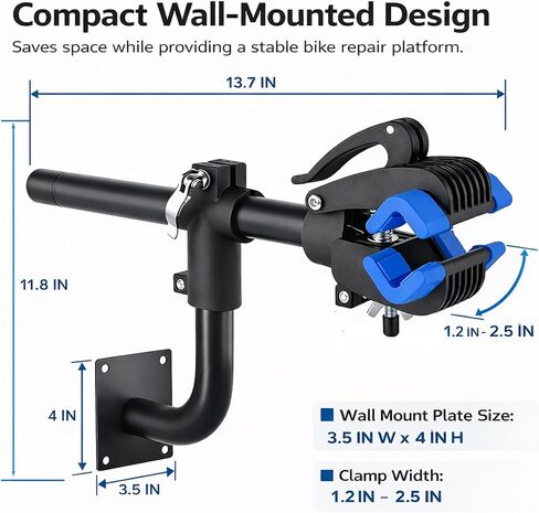 حامل إصلاح الدراجة من كوتوككر، حامل إصلاح الدراجة لصيانة الدراجة وإصلاحها وتوفير المساحة يتحمل ما يصل إلى 44 رطل (منحنى) in Kuwait