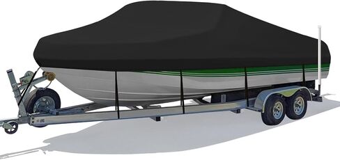 Boat Covers 17-19ft, Waterproof Trailerable Boat Cover, Heavy Duty 1200D Oxford UV Resistant Bass Boat Covers with Motor Cover, Fits V-Hull Tri-Hull Fish&Ski Boat, Runabout in Saudi Arabia