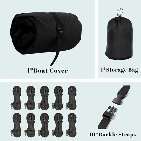 Boat Covers 17-19ft, Waterproof Trailerable Boat Cover, Heavy Duty 1200D Oxford UV Resistant Bass Boat Covers with Motor Cover, Fits V-Hull Tri-Hull Fish&Ski Boat, Runabout in Saudi Arabia