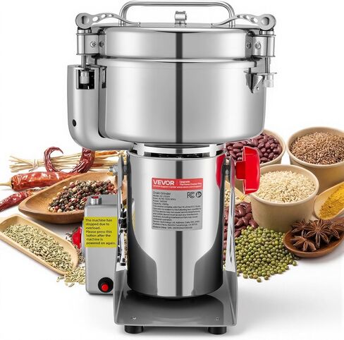 VEVOR Electric Grain Mill Grinder, 3400W 2500G Spice Corn Dry Grinding Machine, 32000RPM High Speed Stainless Steel Pulverizer Powder Machine for Dried Grain Coffee Bean Spice Nut (270° Swing Type) | Home Shop Use, Fast Dry Pulverizing For Coffee Bean Spi in Saudi Arabia