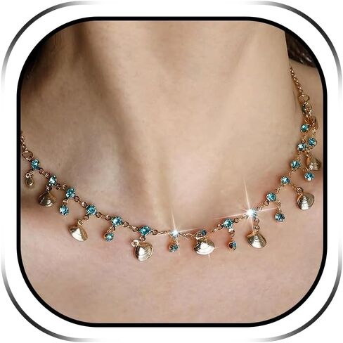 حجر الراين المختنق قلادة القلب قطرة مربع قلادة قلادة ملونة كريستال المختنق قلادة حجر الراين مكتنزة قلادة مجوهرات هدايا عيد الميلاد للنساء الفتيات in Kuwait