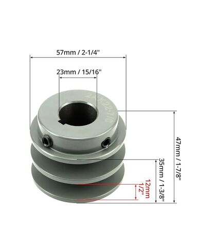 QWORK Double Groove Web Sheaves, 2.20"OD 7/8" Bore V-Belt Sheave for V-Belt, 2AK2278 in Saudi Arabia