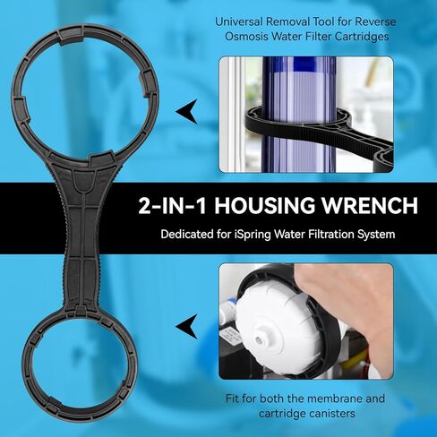 Magluv AWR2 2 في 1 استبدال مفتاح ربط مبيت فلتر المياه لـ iSpring HW12، HC12، RCC، RCCP، US31، CKC، CT10 مبيت ما قبل الفلتر للتناضح العكسي ومفتاح ربط علبة غشاء RO in Kuwait