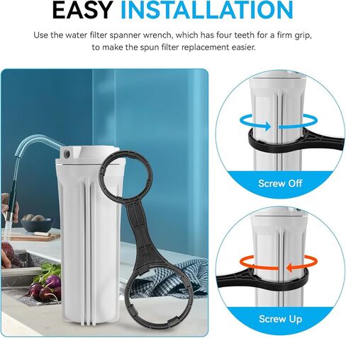 Magluv AWR2 2 في 1 استبدال مفتاح ربط مبيت فلتر المياه لـ iSpring HW12، HC12، RCC، RCCP، US31، CKC، CT10 مبيت ما قبل الفلتر للتناضح العكسي ومفتاح ربط علبة غشاء RO in Kuwait