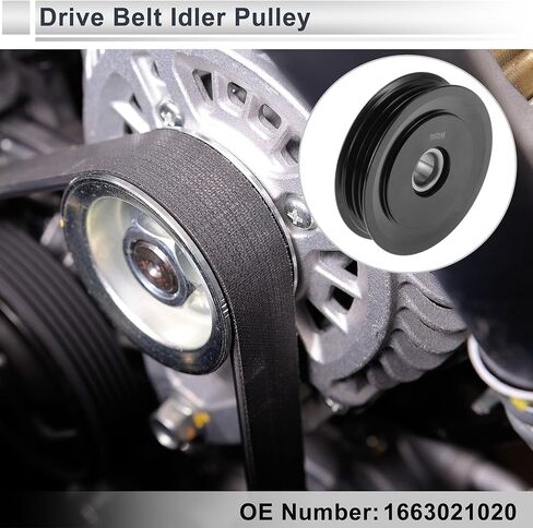 Drive Belt Idler Pulley Serpentine Tensioner Pulley Idler No for Toyota Prius 2001-2009 No.1663021020 Plastic Black 1 Pcs in Saudi Arabia