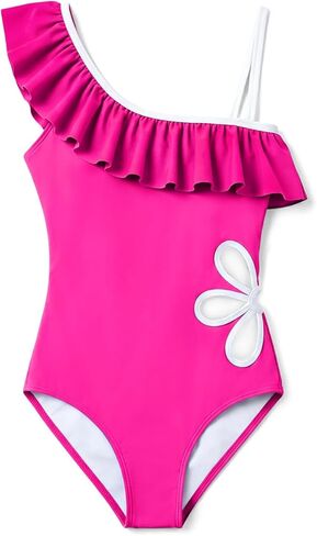 بدلة سباحة للفتيات من قطعة واحدة بكتف واحد مكشكشة، بدلة سباحة لطيفة للأطفال والمراهقين من سن 6 إلى 14 عامًا in Kuwait