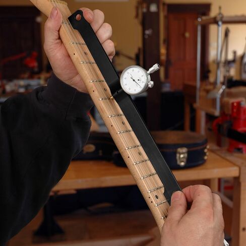 StewMac Guitar Neck Relief Gauge – Precision Truss Rod Adjustment Tool – 12" with Dial Indicator for Measuring Neck Bow & Setup Adjustment on Guitars, Basses & Fretted Instruments in Saudi Arabia