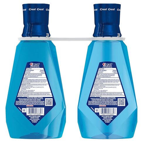 غسول الفم كريست برو-هيلث بولد منعش، يقتل الجراثيم بنسبة 99%، مضاد لالتهاب اللثة ومضاد للبلاك، نعناع نظيف - 1 لتر (33.8 أونصة سائلة)، عبوة من قطعتين in Kuwait