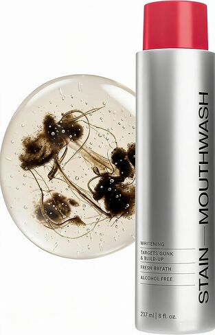 غسول الفم المبيض للبقع من آي دي، غسول الفم المزيل للبقع للحصول على نفس منعش، غسول الفم بيروكسيد الهيدروجين لتعزيز بياض الأسنان، شطف بيروكسيد بالزيوت العطرية 237 مل in Kuwait