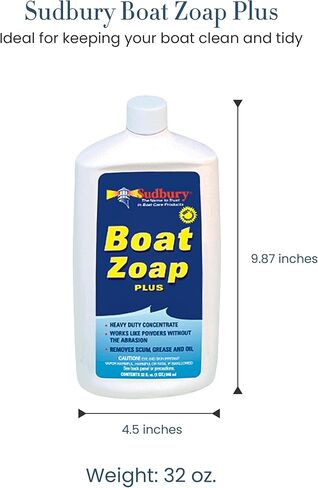 Sudbury Boat Zoap Plus، صابون منظف القوارب، صابون القوارب متعدد الأغراض، ملحقات القوارب الأساسية، 32 أونصة. in Kuwait