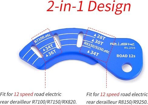 أداة تعديل Di2 Derailleur ذات 12 سرعة (عبوتان) - متوافقة مع Shimano R7100، R8150، R9250، إلخ - مقياس ضبط المجموعة الإلكترونية لدراجات الطريق in Kuwait