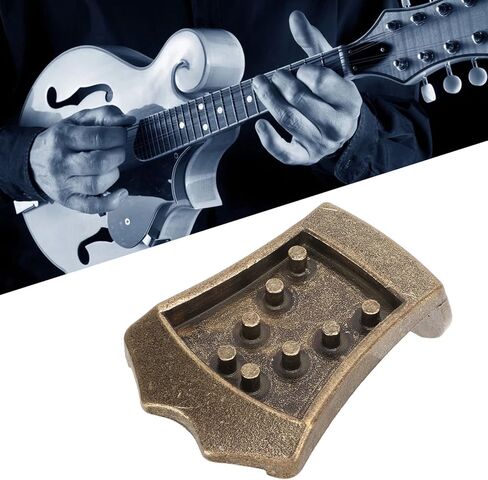 Alomejor Mandolin Tailpiece for 8 String Vaulted Mandolin, Metal, One Piece Cast Design, Noise-Free, Improves Tone and Volume in Kuwait