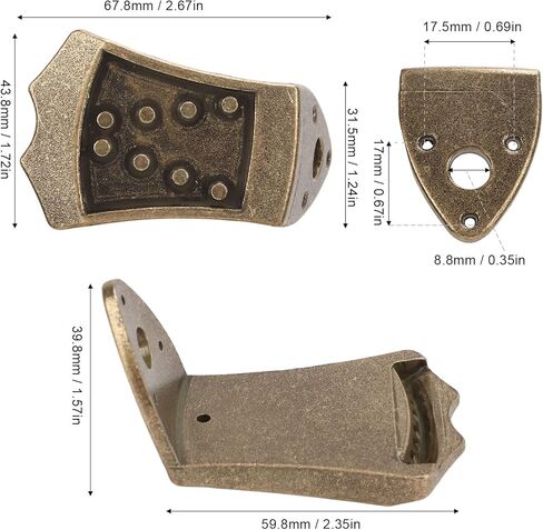 Alomejor Mandolin Tailpiece for 8 String Vaulted Mandolin, Metal, One Piece Cast Design, Noise-Free, Improves Tone and Volume in Kuwait