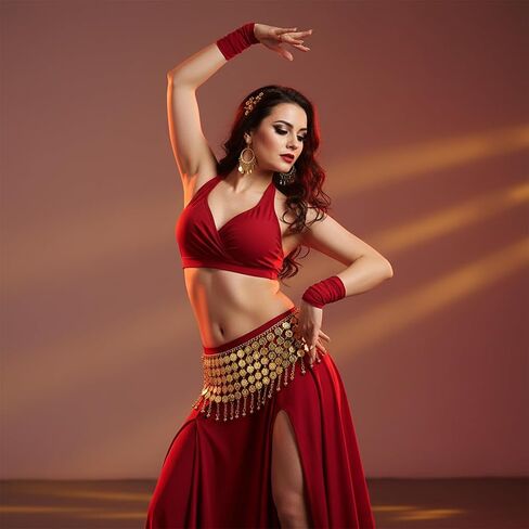 Yolev عملة حزام الذهب عملة الرقص الشرقي وشاح الورك قابل للتعديل الذهب سلسلة البطن هامش عملة تنورة للنساء راقصة البطن هالوين زي الأطراف التبعي in Saudi Arabia