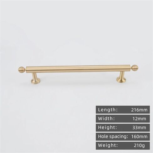 Solid Brass Pull Handle Kitchen Cabinet Drawer Gold Stripe Ball 1Pcs(8808-160) in Kuwait