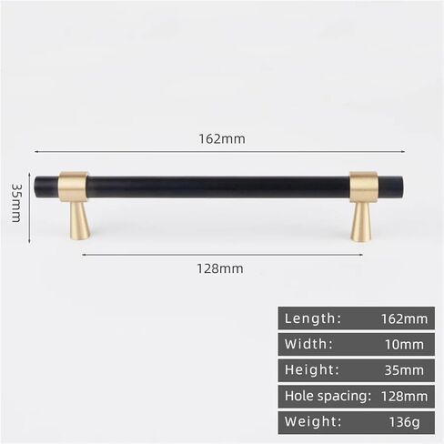 Solid Brass Brushed Antique Bronze 265mm Pull Drawer T Bar Kitchen Cabinet Handle 1Pcs(8873-128-BLB) in Saudi Arabia