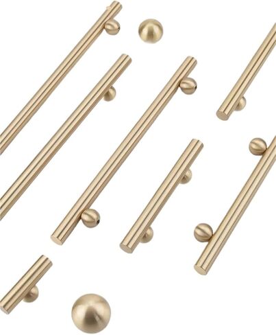 الصلبة النحاس الكرة على شكل قاعدة مقبض طويل الأجهزة الذهب النحاس سحب درج خزانة المطبخ 1 قطعة (الكرة-25) in Kuwait